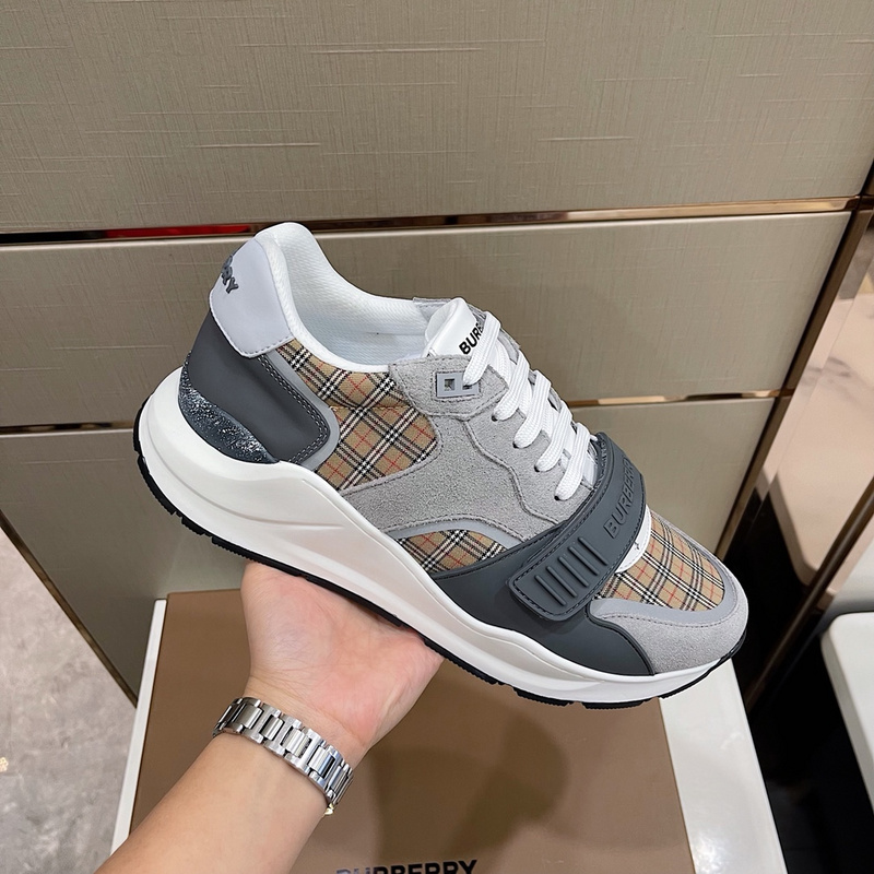 Burberry Vintage Check, Leather and Mesh Sneakers