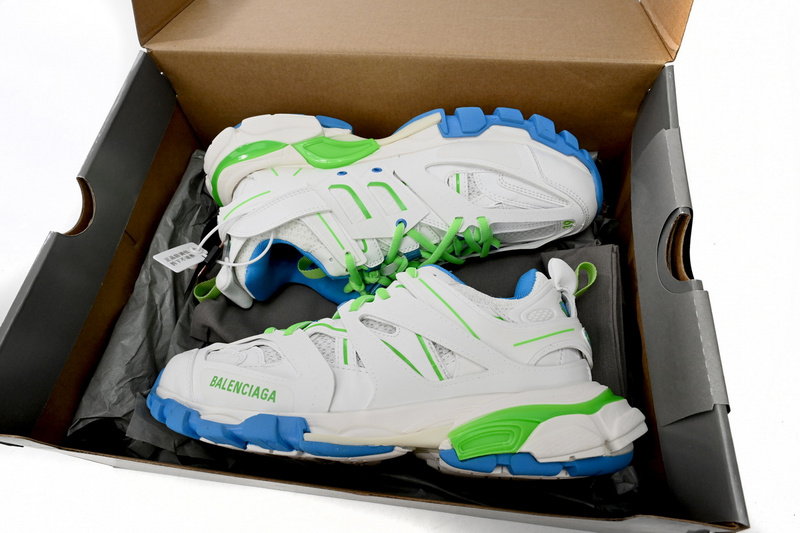 Balenciaga Tess S.Green, White, and Blue 542436 W2BC3 0285