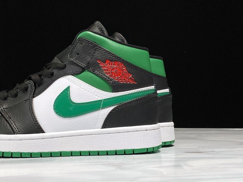 Air Jordan 1 Mid Black Green White 554724-067