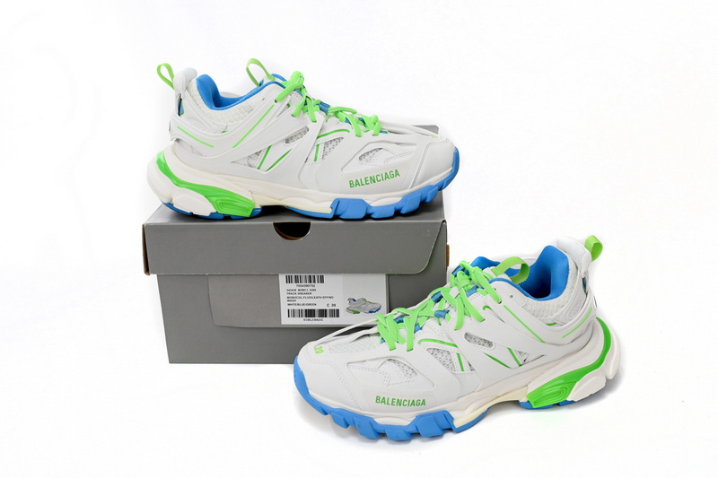Balenciaga Tess S.Green, White, and Blue 542436 W2BC3 0285