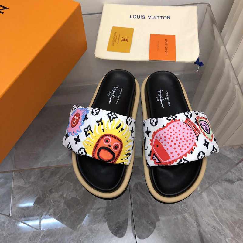 LV pool pillow comfort mule