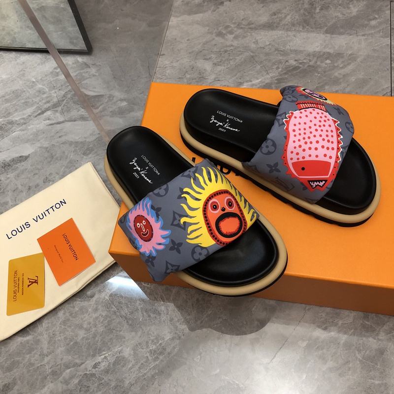 LV pool pillow comfort mule