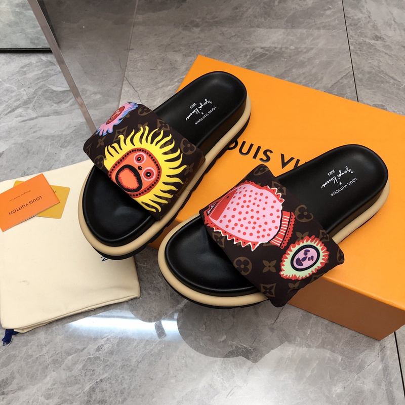LV pool pillow comfort mule