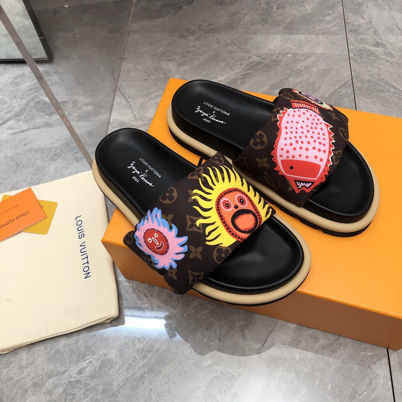 LV pool pillow comfort mule