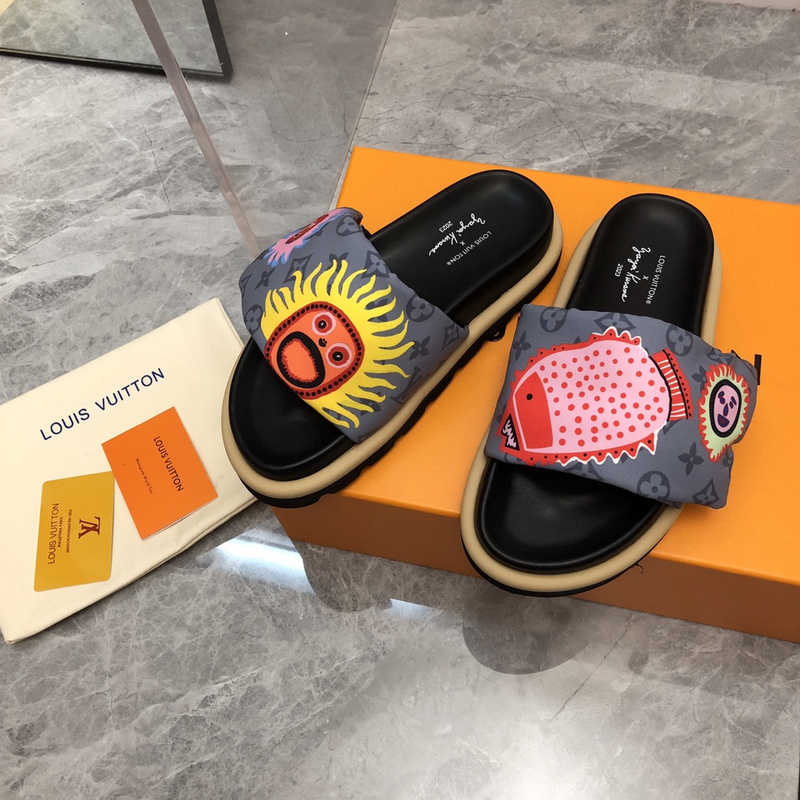 LV pool pillow comfort mule