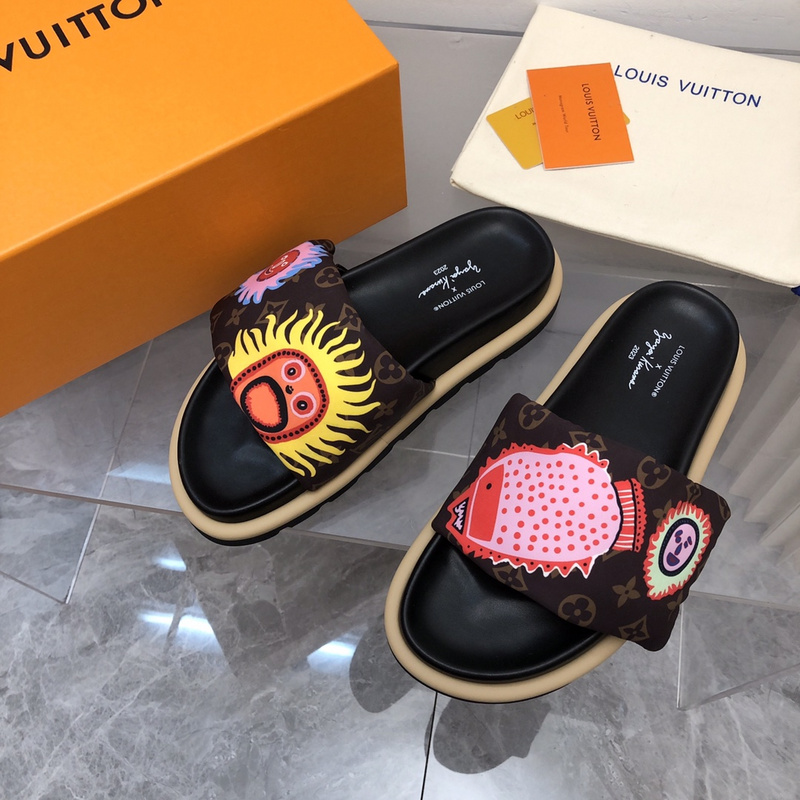 LV pool pillow comfort mule